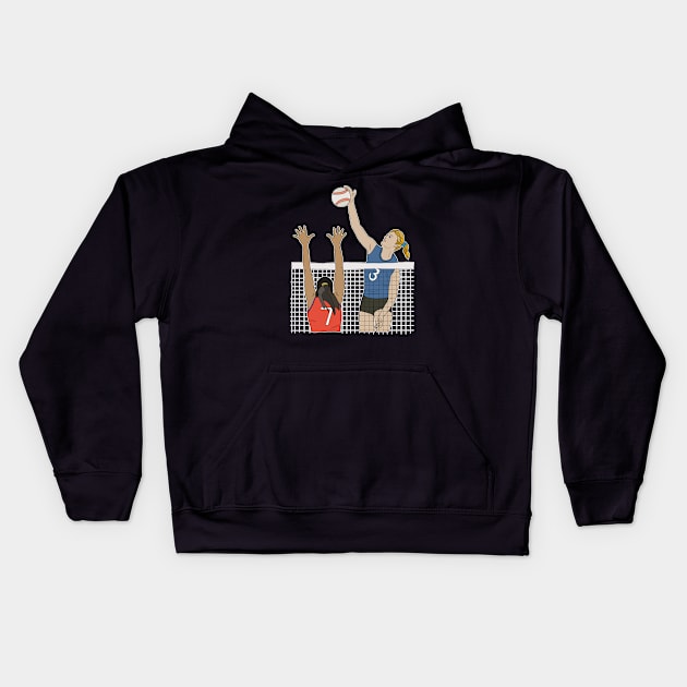 Volleyball Kids Hoodie by DiegoCarvalho